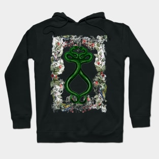 Snakes in Love Watercolor Green snakes in watercolor pomegranate wreath Hoodie